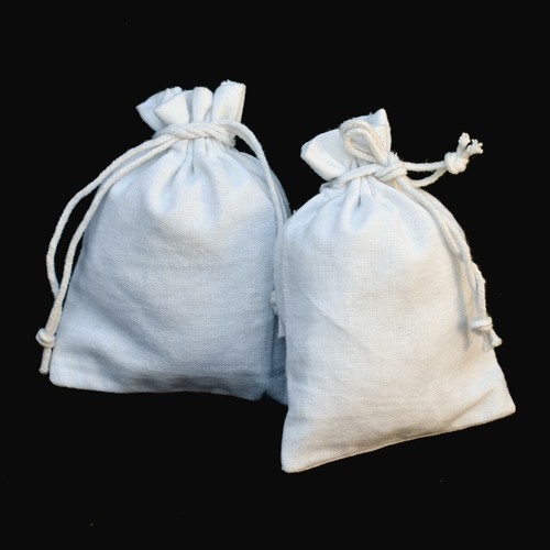 Cotton Drawstring White Small Favor Coin Bag Indian Jewelry Packaging Pouch - Picture 6 of 6