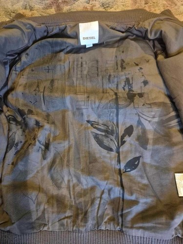 Diesel Contrast Fur Brown Bomber Jacket, Zip Men's High Neck Size: Small - Picture 16 of 19