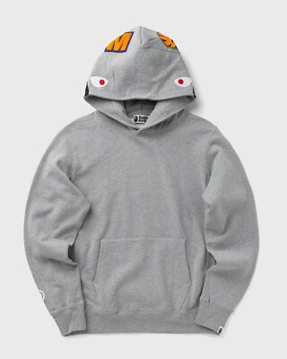 Bape Gray Shark Pullover Hoodie XXL