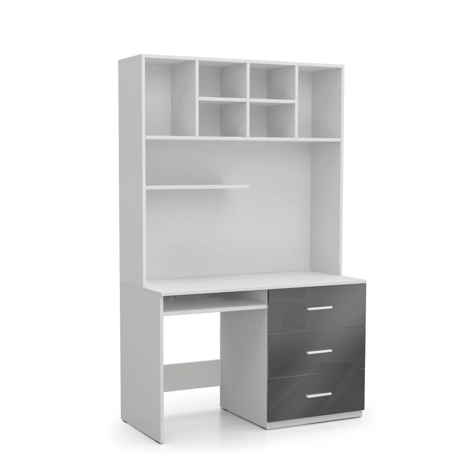 Schreibtisch Roy 3 120x60 cm mit/ohne Aufsatz Mädchen Junge Hochglanz 07 - Bild 4 von 4