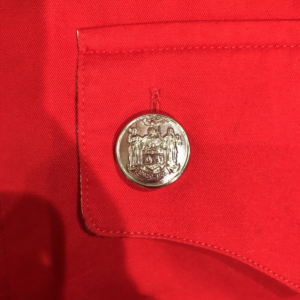 Calvin Klein 205w39nyc Men's 42 16.5 Red Button Shirt Jacket Calvin Klein 205w39nyc Men's 42 16.5 Red Button Shirt Jacket