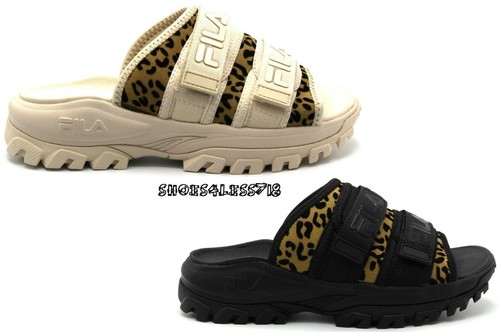 fila leopard slides