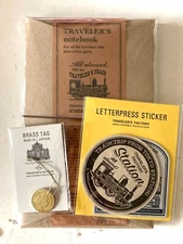 Traveler's Factory Tokyo Station Limited Pocket Note Book w/ Sticker & Brass Tag