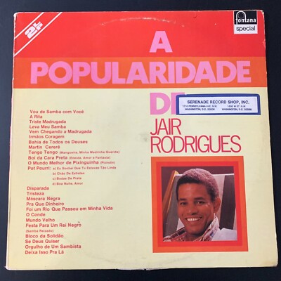 Jair Rodrigues, A Popularidade De, 1975 Double Brazilian Lp MPB Samba