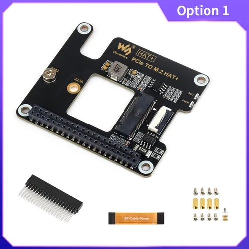 Raspberry Pi 5 Pcie to M.2 HAT High Speed Expansion Board with 16P Cable GPIO He