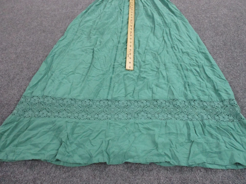 Matilda Jane 成人 M 绿色纽扣宽松荷叶边夏季休闲女式 — 第 4/4 张图片