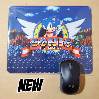 Sonic the Hedgehog title screen mousepad 8x10 inches retro SEGA game room