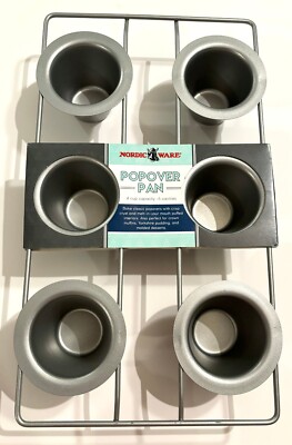 Nordic Ware Popover Pan Silver 6 Cavities Yorkshire Pudding Holiday Christmas