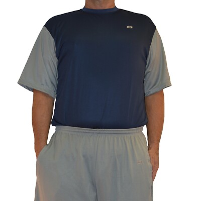 Big and Tall Athletic Birdseye Mesh Activewear Crewneck Short Sleeve Crew Shirt