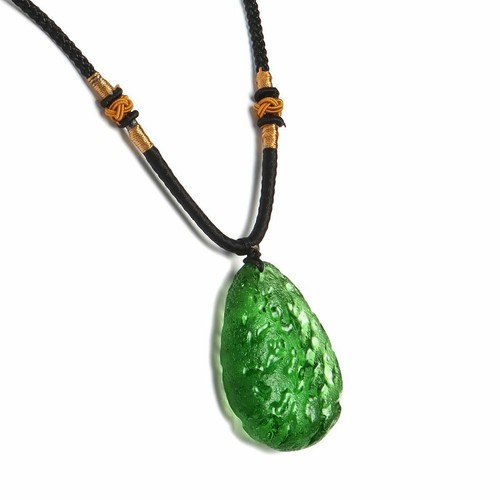 Natural Green Crystal Pendant Gem Moldavite Meteorite Impact Glass Necklace NEW - 第 8/12 張圖片