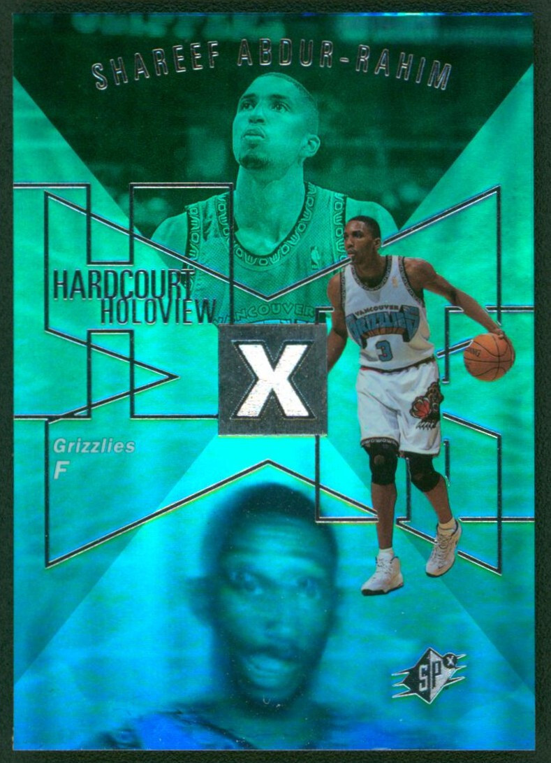 1997-98 SPx Hardcourt Holoview SHAREEF ABDUR RAHIM Rare Non-Die Cut Blank Back