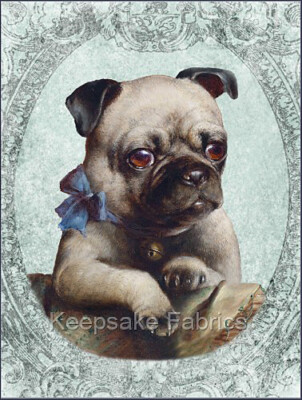 Fabric Block Pug Dog Portrait Quilting Sewing Crafting Multi Szs (C3