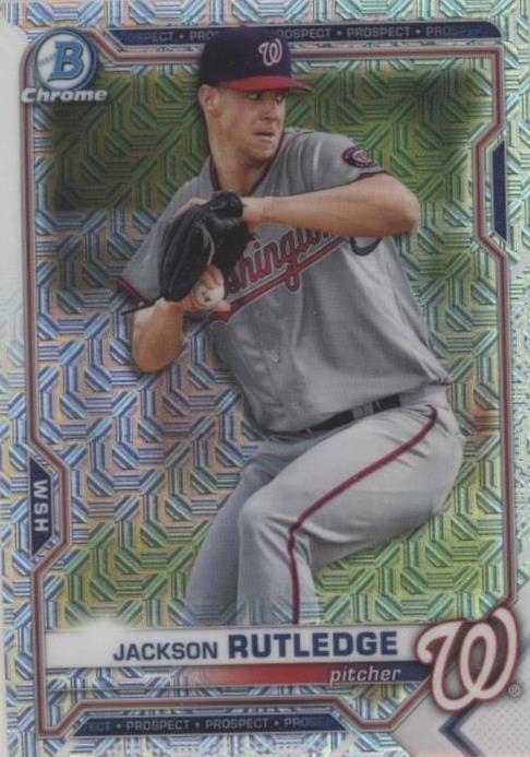 Jackson Rutledge Topps 2021 Bowman - Chrome Prospects Jackson Rutledge #BCP-103 Mojo Refractor ...