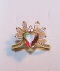 Bomb Party Watermelon Stone CZ Ring-Size 9-Signed-New — photo 2