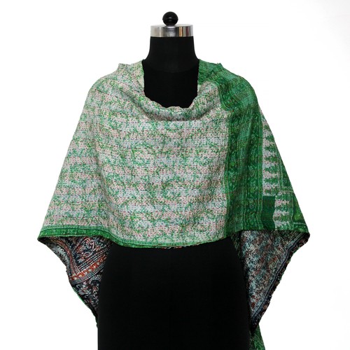 Veste Matelassée Indienne Kantha - Rose à Motifs Floraux - Taille Unique - Neuf