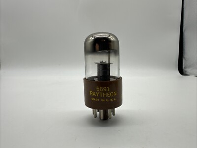 RAYTHEON 5691 6SL7GT Red Brown Base Audio Tube Untested NOS/NIB