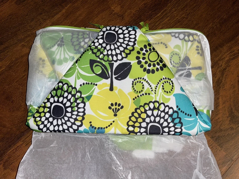 Vera Bradley LIME'S UP Retirado TAN COOL PICNIC TOTE Grande Almuerzo Fiesta Cremallera Nuevo con Etiquetas Foto 2 de 3