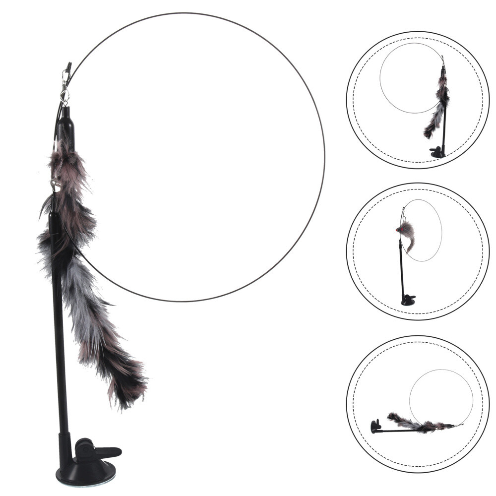 Indoor With Super Suction Cup Moveable Fun Cat Wands Cat Toy Cat Wand