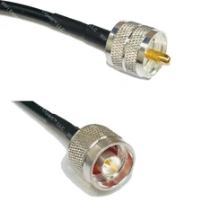 RFC195 Silver PL259 UHF Male to N MALE Coax RF Cable USA Lot