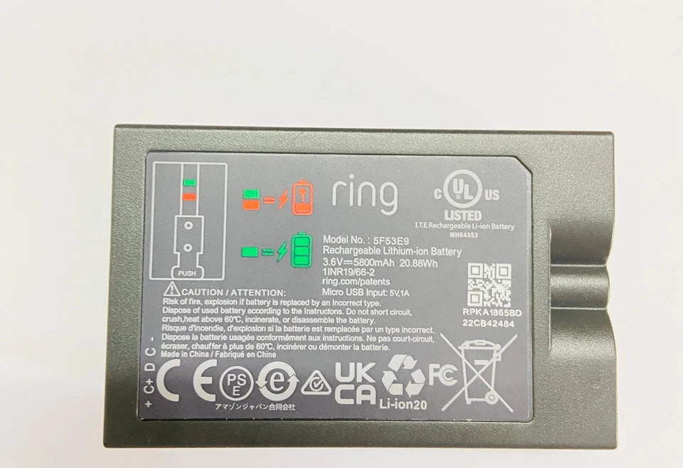 Timbre Ring Batería Ring-Video Timbre 2,3/3plus/4,Stick Up Cam,Spotlight Cam Foto 2 de 4