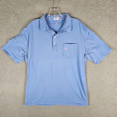 johnnie-O West Coast Prep Polo Shirt Mens XL Blue Performance Short Sleeve