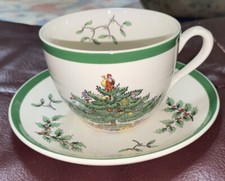 Spode Christmas Tree Cup and Saucer Set England Multiples Available 
