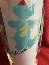 Mid Century Cocktail Shaker **No Lid** Turquoise Animals And Red Accent Bar Ware