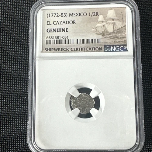 1772-1783 El Cazador Mexico Shipwreck 1/2R Silver Coin NGC