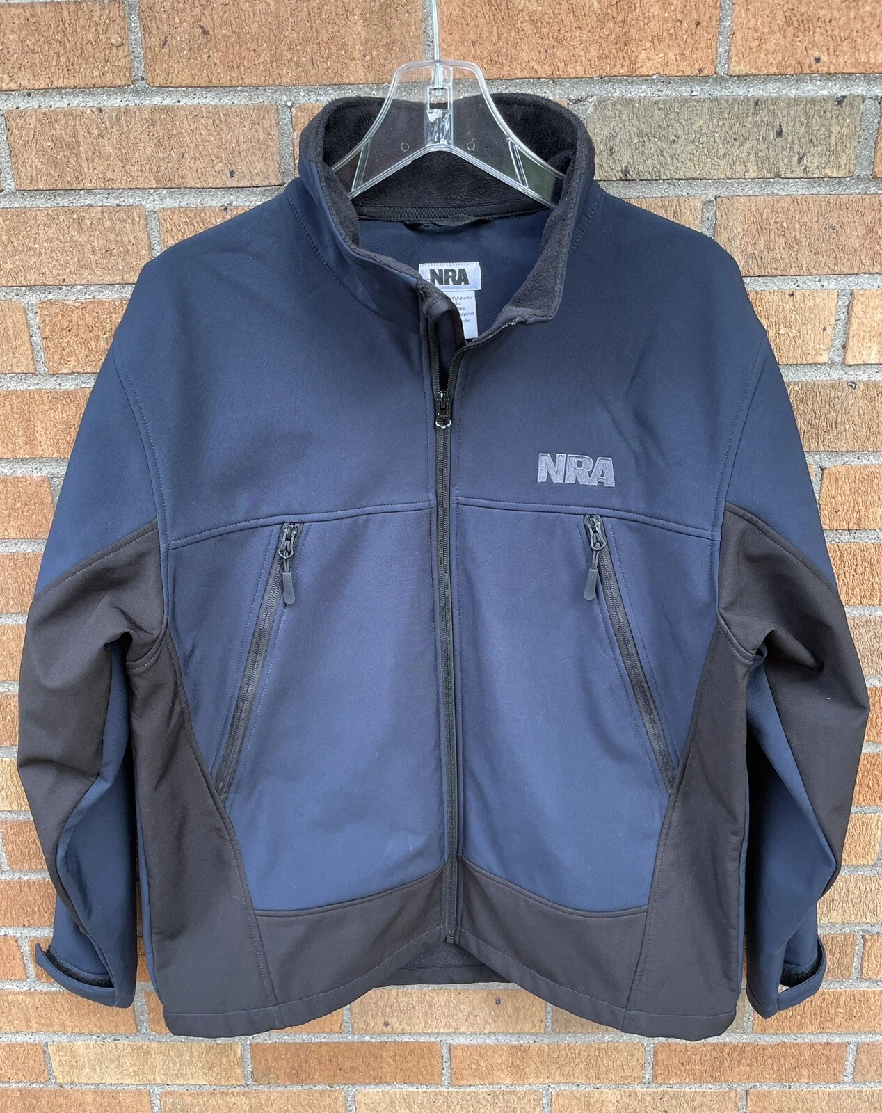 NRA National Rifle Assoc. Full Zip Fleece Lined Jacket Navy/Black Men’s Medium