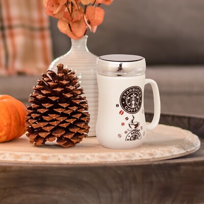 NEW STARBUCKS TRAVEL MUG CERAMIC COFFEE TEA CUP LID WORK HOT COLD DRINKS UK  | eBay