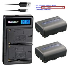 Kastar Battery LCD Dual Charger for NP-FM50 NP-FM55H Sony DSLR-A100 HDR-UX1