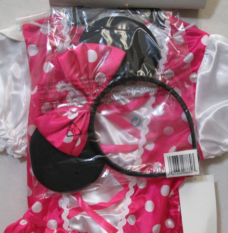 Niña Lil Mouse Minnie Infante Niño Pequeño Disfraz de Halloween Rosa Lunares Talla 4-6 Foto 3 de 4