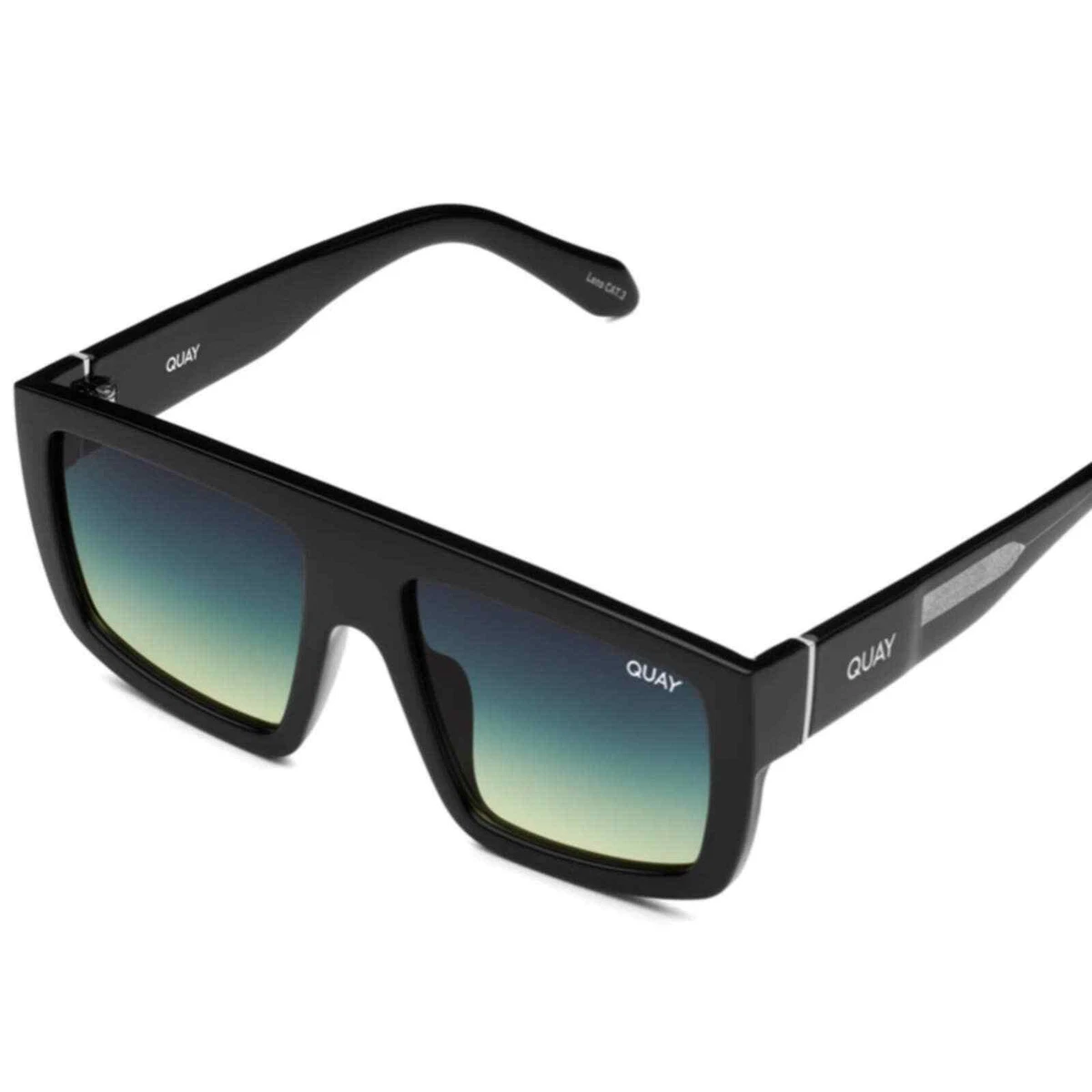 Quay Australia Get In Line Oversized Shield Sunglasses Black Smoke