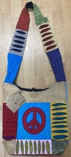 Boho Hippie Crossbody Hobo Shoulder Bag Purse Peace Sign Patchwork Made in India