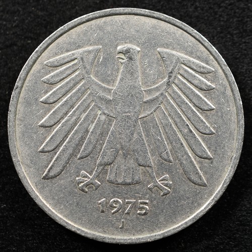 West Germany 5 Mark 1975J, Coin, Inv#E681 - Picture 2 of 2