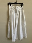NWT MISA Imara Gold Crochet Grommet Crop Linen Pants White Size Medium — photo 1
