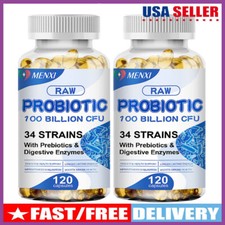 120 Digestive Enzymes Prebiotic  Probiotics Gas, Constipation  Bloating Relief
