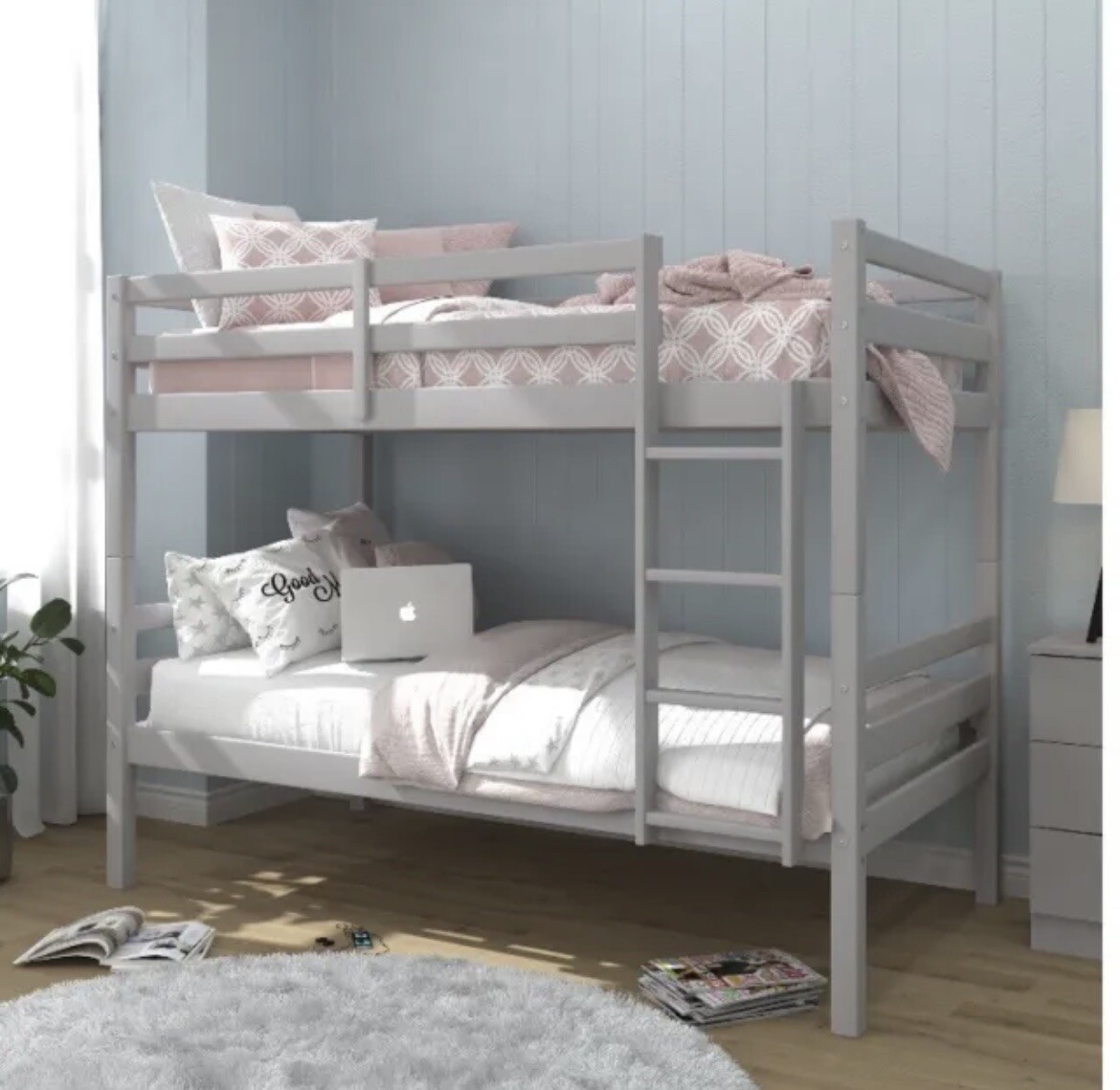 Campbell Wood, Twin Over Twin Bunk Bed Convertible Bunk Bed 