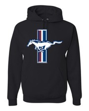 Ford Mustang Retro USA Vintage Logo Classic Bar Cars and Trucks Graphic Hoodie