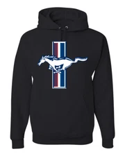 Ford Mustang Retro USA Vintage Logo Classic Bar Cars and Trucks Graphic Hoodie