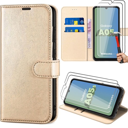 Coque Cuir PU pour Samsung Galaxy A14 A15 A53 A54 A23 A13 5G A05s+2 Verre Trempé - Photo 2/21