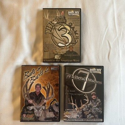 DRURY OUTDOORS Big Game 3 Bulls & Bucks 4 Whitetail Madness 7 DVD Lot
