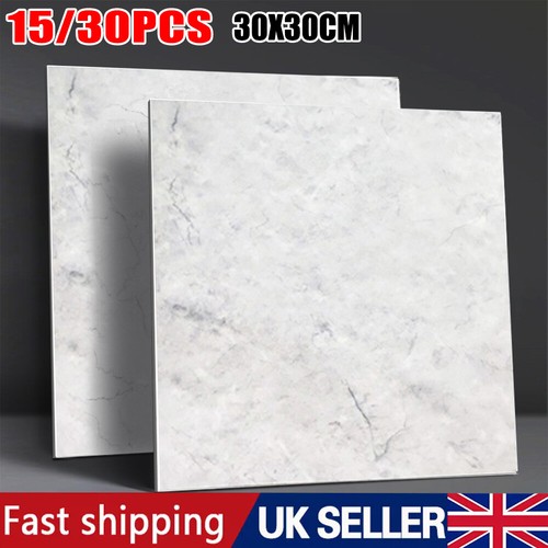 15/30Pcs PVC Marble Tiles Wall Sticker SelfAdhesive Stick On Kitchen