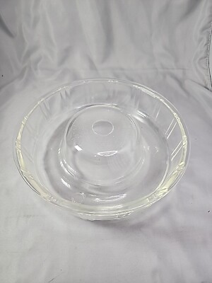 Queen Anne Glasbake Ring Mold Bundt Cake Baking Dish 8.75  Vintage 