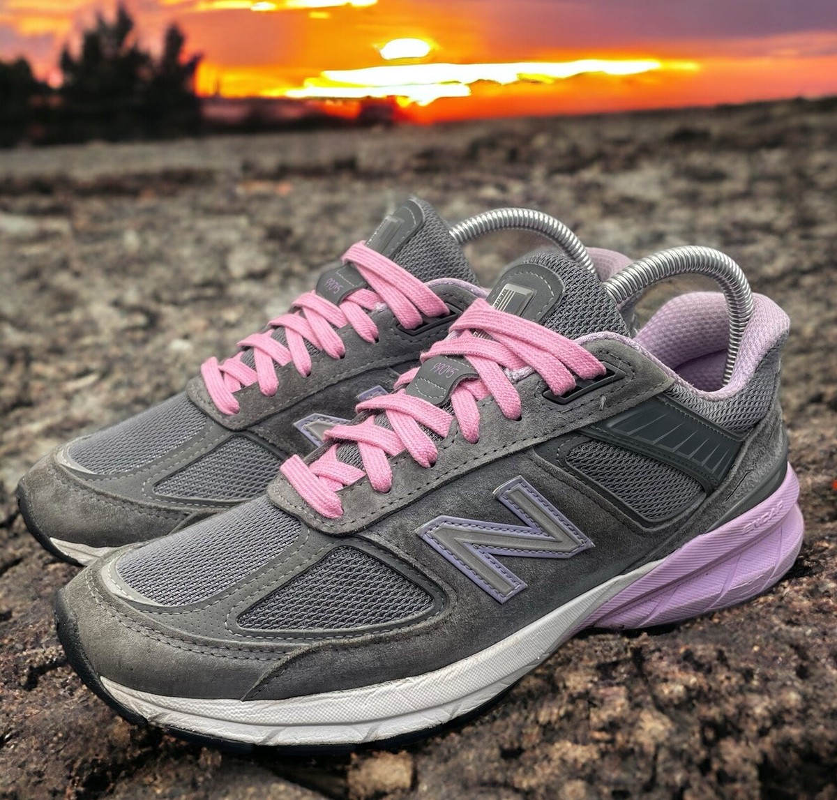 New Balance USA 990v5 Grey Violet Running Shoes W990DV5