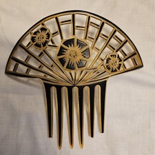 Vintage Art Deco Floral Celluloid Hair Comb