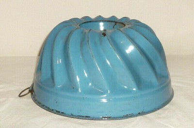 Alte blaue Emaille Gugelhupf Kuchenform Backform Emailform Alte blaue Emaille Gugelhupf Kuchenform Backform Emailform