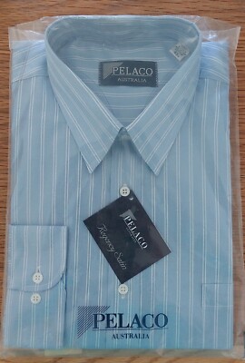 Pelaco Mens Long Sleeve Blue Stripe Shirt Size 43 | eBay Australia