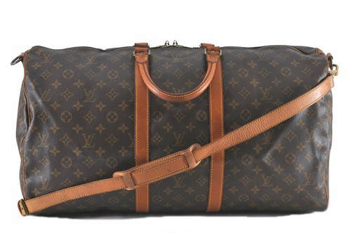 Auth Louis Vuitton Monogram Keepall Bandouliere 55 Boston Bag M41414 LV  C9866 | eBay