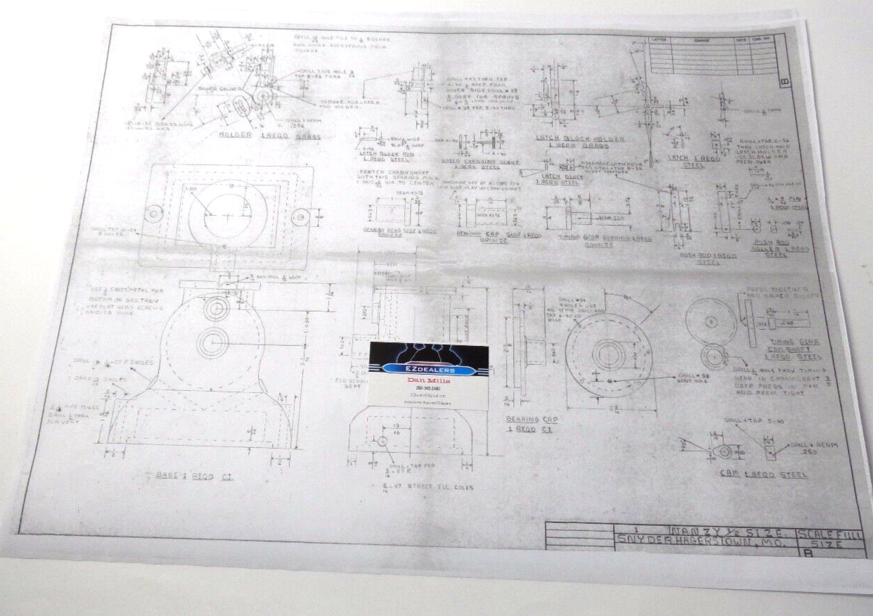 Nanzy 1/2 size Plans Engine Blueprints Hit and Miss Model Miniature ...